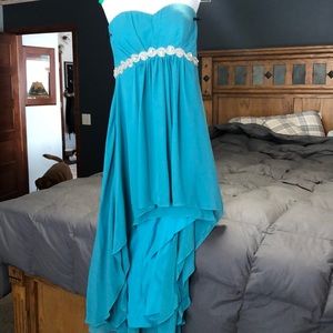 Teal High low dress